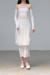 marc le bihan strapless tube top dress 21944-E21 WHITE